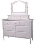 Farmhouse Baby Dresser, Oak Hardwood, White Paint